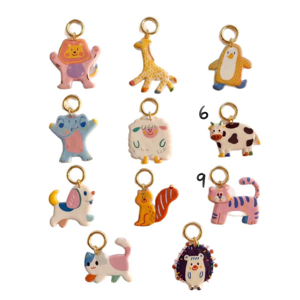 New European & American Animal Series: 18K Stainless Steel Vacuum-Plating Drip Oil DIY Pendants - Colorfast & Stylish