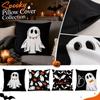 Halloween Pillow Cover 45x45cm Ghost Pumpkin Pattern Decorative Throw Pillow Case for Sofa Living Room Home Party Festival Decoration