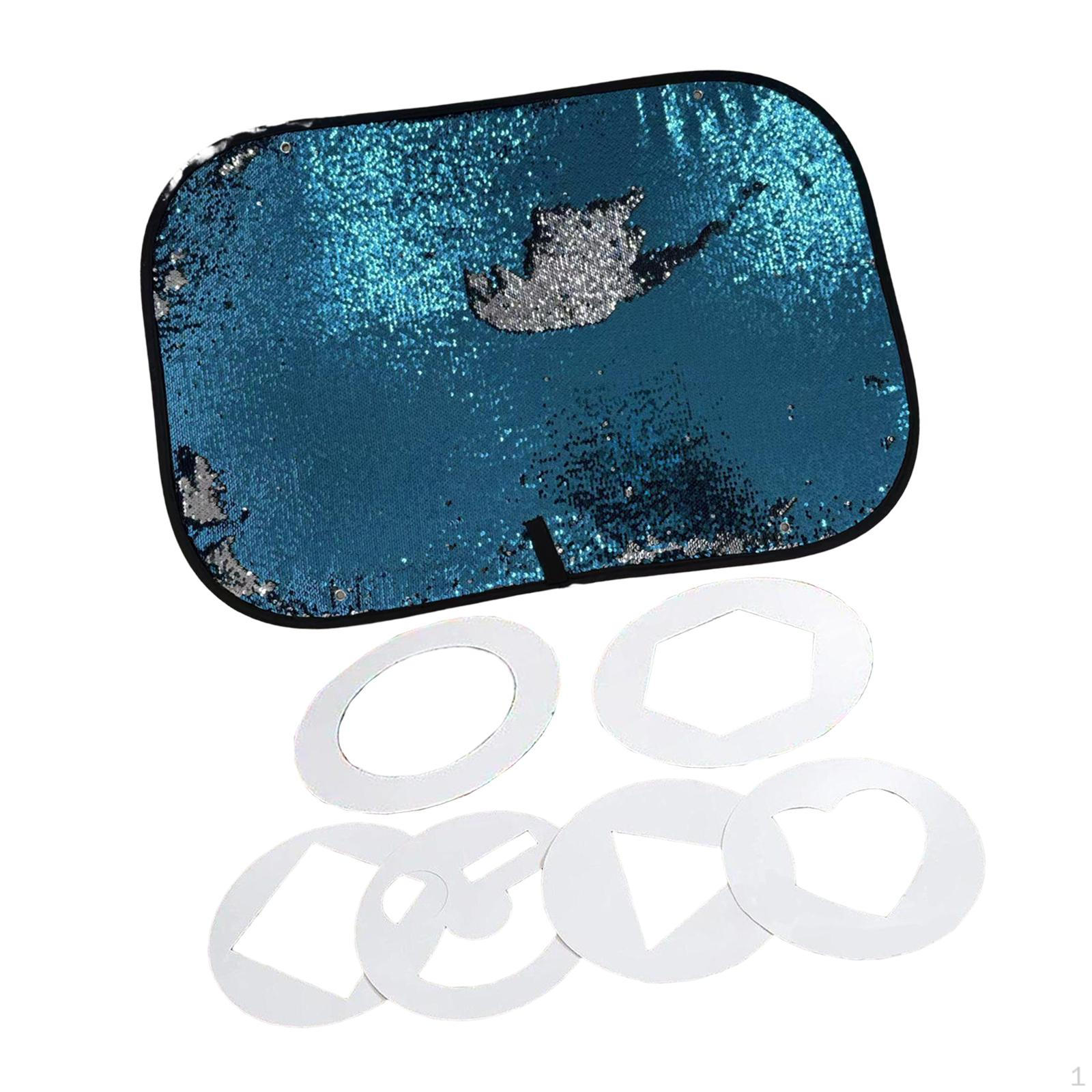 

Interactive Sequins Wall with Shape Templates for Kids And Toddlers Blue