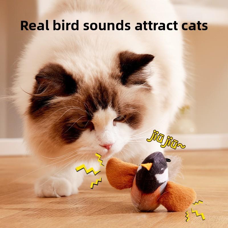 Giocattolo per Gatti Sonoro Uccellino Colorato Gioco Interattivo per Animali Domestici e Regalo