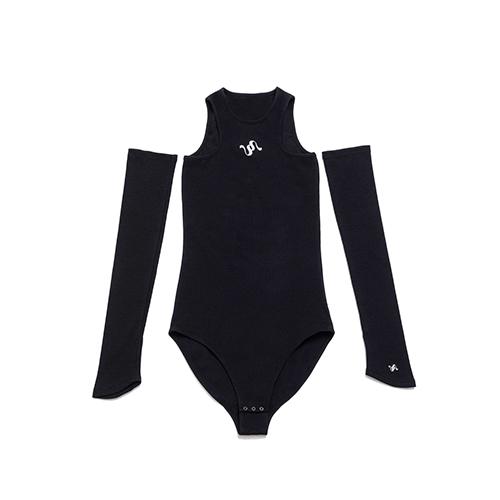 Cmeez Halter Ribbed Bodysuit Black/S