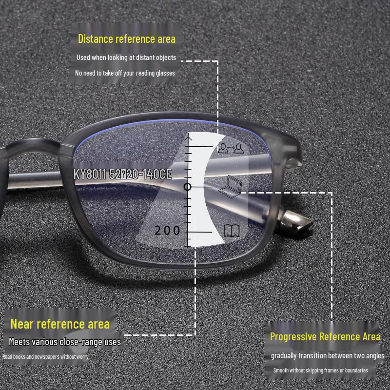 Ultralight TR90 Multifocal Anti-Blue Light Fashion Reading Glasses for Near & Far