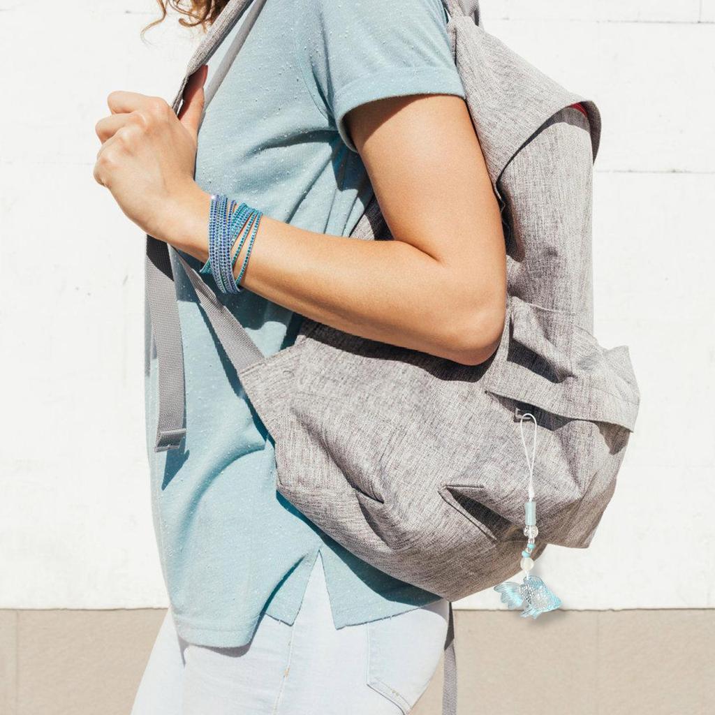 Ręcznie robiony koralikowy smycz do telefonu z unikalną zawieszką w kształcie złotej rybki Przenośny Wyjątkowe prezenty dla modnych kobiet do codziennego użytku