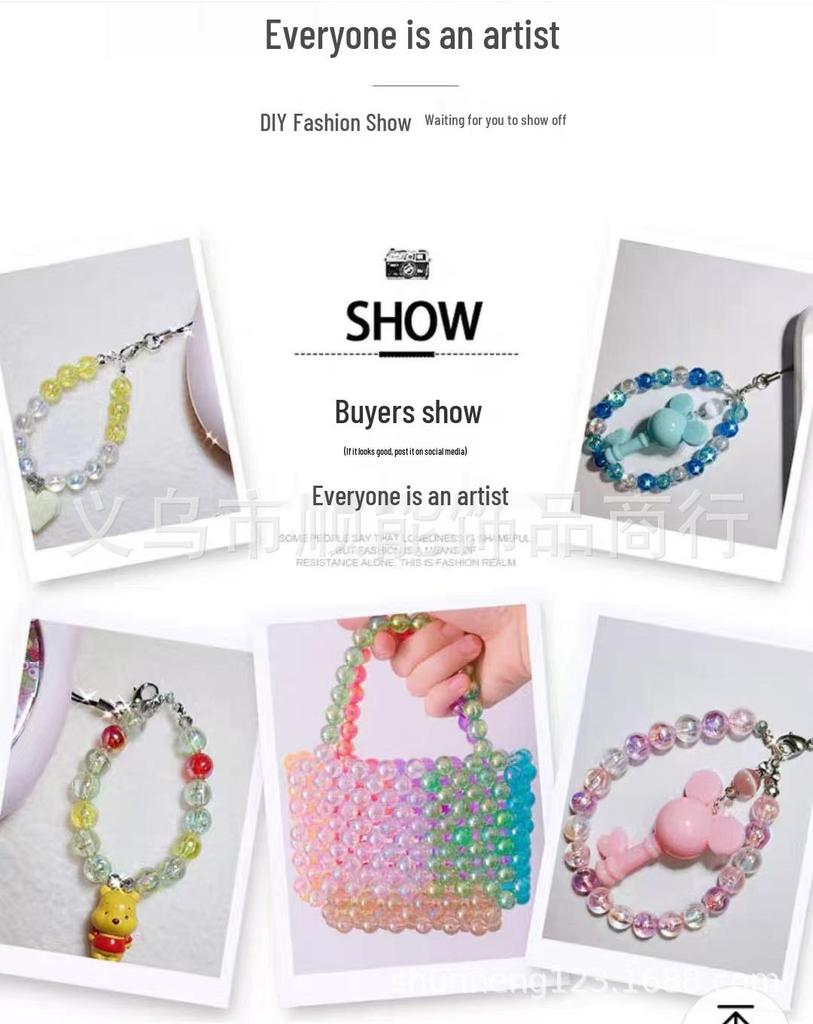 Transparent Cracked Acrylic Beads for DIY Jewelry - Round Loose Beads for Bracelets & Pendants