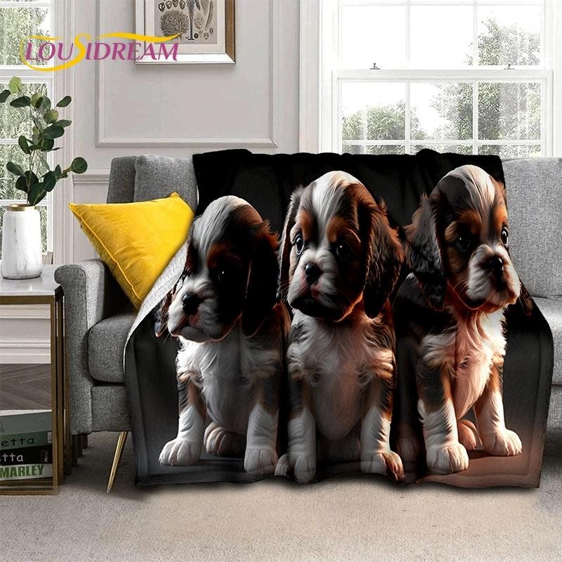 Cute Dog Samoye, Chihuahua, Husky, Koki Cartoon Soft Flannel Blanket for Beds Bedroom Sofa Picnic,Throw Blanket Outdoor Leisure