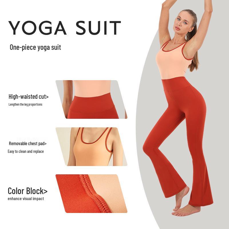 Women's Premium Cross-border Micro-flare Yoga Jumpsuit for Fitness and Sports Training