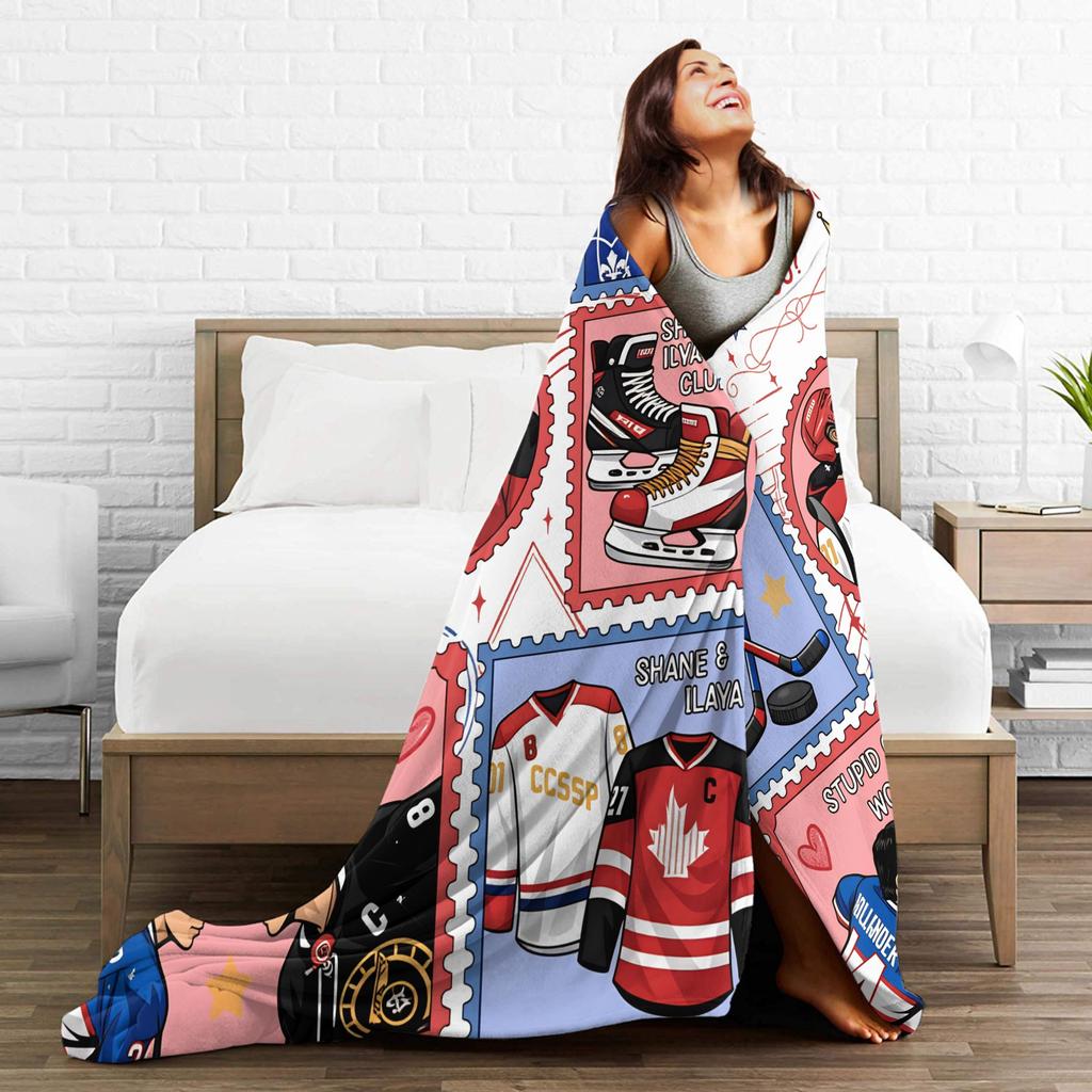 Heated Rivalry Blanket Hockey Romance Fleece Funny Warm Throw Blanket for Bedding Lounge All Season,