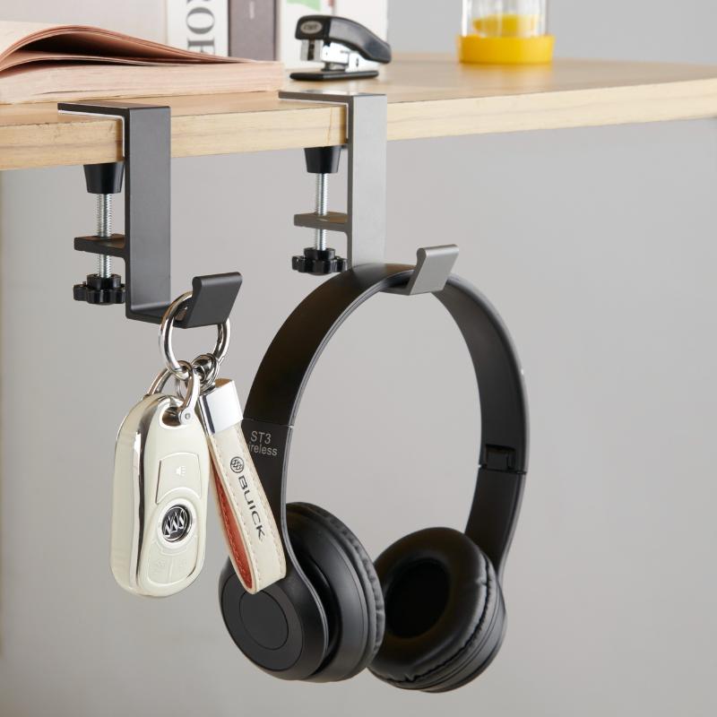 1Pcs Table Edge Double Hook Punch-Free Hanging Bag Hook Adjustable Desk Hanger Backpack Storage Hanging Hooks Holder