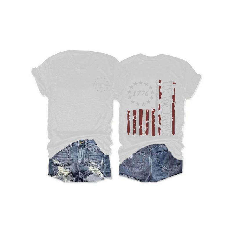 

Жіноча мода Повсякденні літні весняні блузки та сорочки з коротким рукавом та О-подібним вирізом з принтом зірок XXL білий