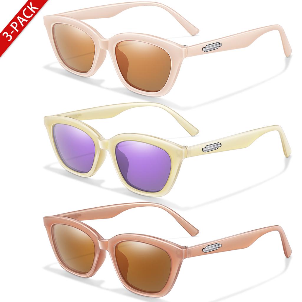 1Pc/3Pcs Cat Eye Fishing Sunglasses Women Fashion Designer Cut Small Frames Shades Retro Men Party Ladies Goggles Uv400