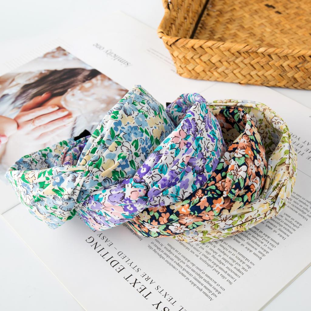 Fashion Printing Leopard Headband Wide Cross Women Hairband Flower Elastic Bow Hair Hoop Bands Bezel Knot Girls Hair Accessories