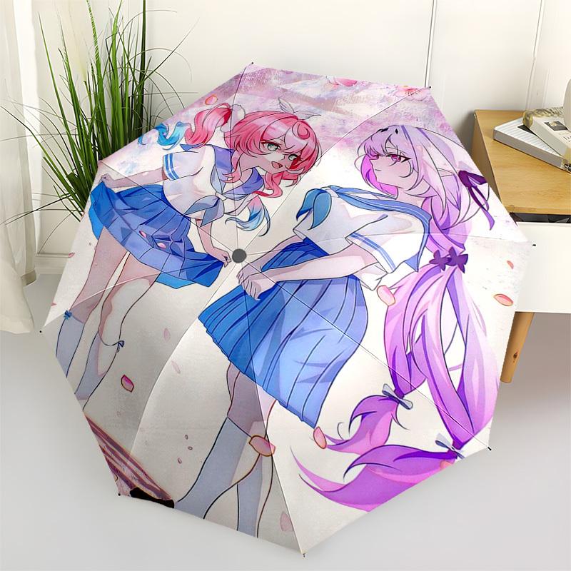 1pc Outdoor Umbrella with Anime Characters, Automatic Opening/Closing, Portable 3-Fold Design, 8-Rib Iron Frame, Perfect Gift for Fans, Travelers