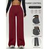 Ladies High-Waisted Wide-Leg Yoga Pants Solid Color Elastic Waistband Comfortable Fabric for Outdoor Fitness