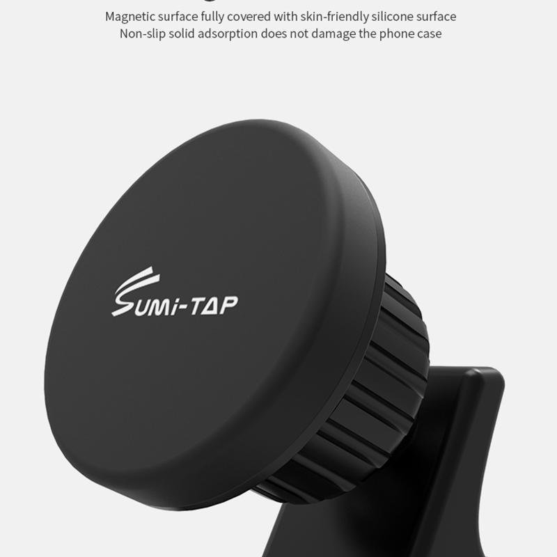 SUMI-TAP Round Arc Base Magnetic Car Mobile Phone Holder Mount Stand GPS Support Bracket