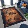 Retro Nautical Map Chart Treasure Map Compass Moto Rug for Bedroom Living Room Sofa Home Doormat Decor,Kids Non-slip Floor Mat