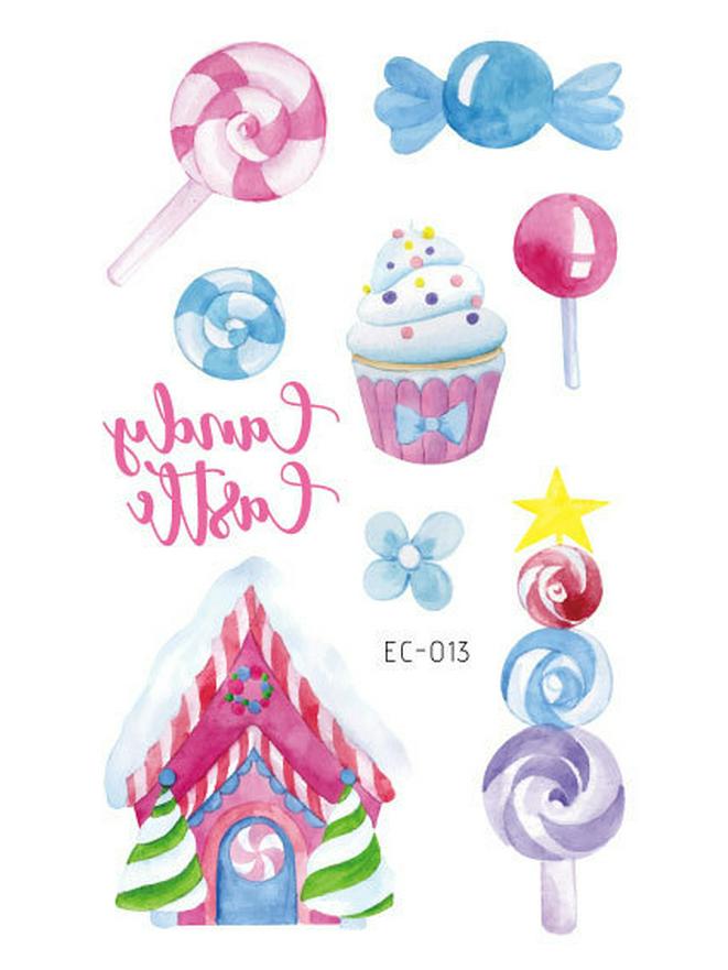 Wasserdichte Niedliche Eis & Donut Tattoo Aufkleber für Kindergeburtstage