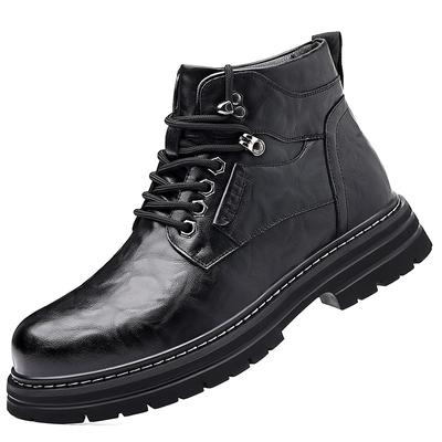 FashionAutumn Winter New Designer Platform Snow Boots for Men Cow Leather Fashion Work Shoes Male Solid Color Warm Ankle Boots Man