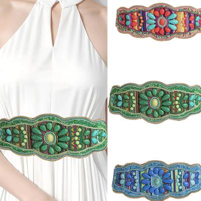 Elegant Waist Belts for Jeans Pants Belt Hand Beading Lady Body Jewelry with Beautiful Beads Encrusted