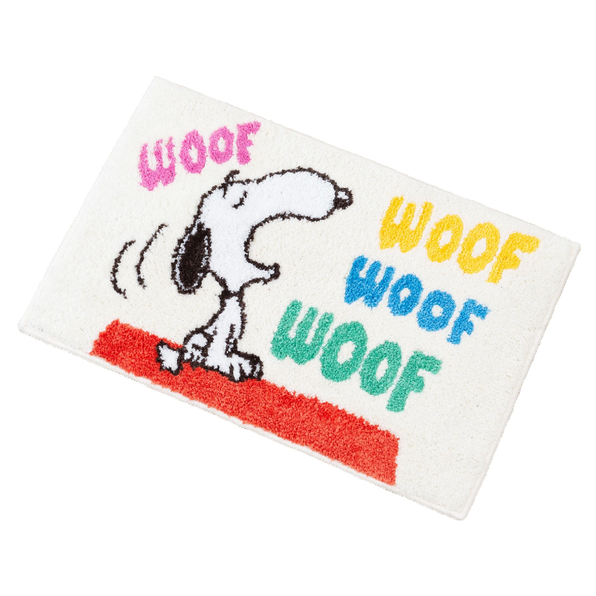

Senko Snoopy Bark Colorful Bath 40 x 60 Gift Boxed with Cute Character 58343 Mat, Approx. cm, Obi, Ivory, Non-Slip, Design,