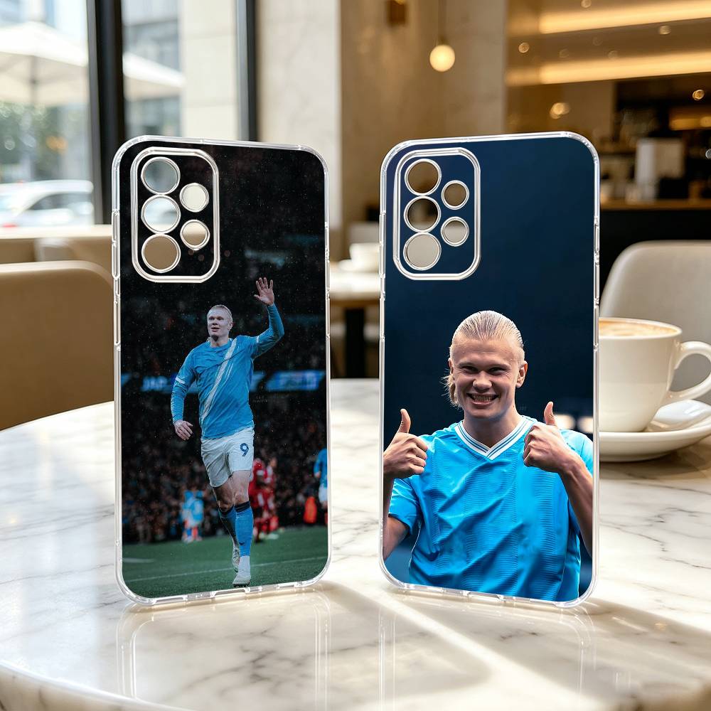 F-Football E-Erling H-Haaland Phone Case For Samsung S25,S24,S21,S22,S23,S30,Ultra,S20,Plus,Fe Transparent Cover