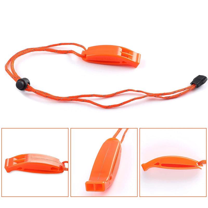 Fluier de Supraviețuire Impermeabil cu Frecvență Dublă și Șnur - Fluier de Siguranță pentru Exterior cu Sunet Acut, Fabricat din ABS Ecologic.
