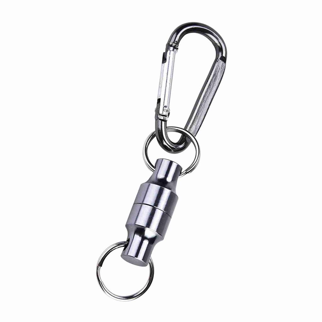 Magnet Buckle Fly Fishing Magnetic Net Release Clip Hanging Holder Lanyard Clip(Single, Silver)