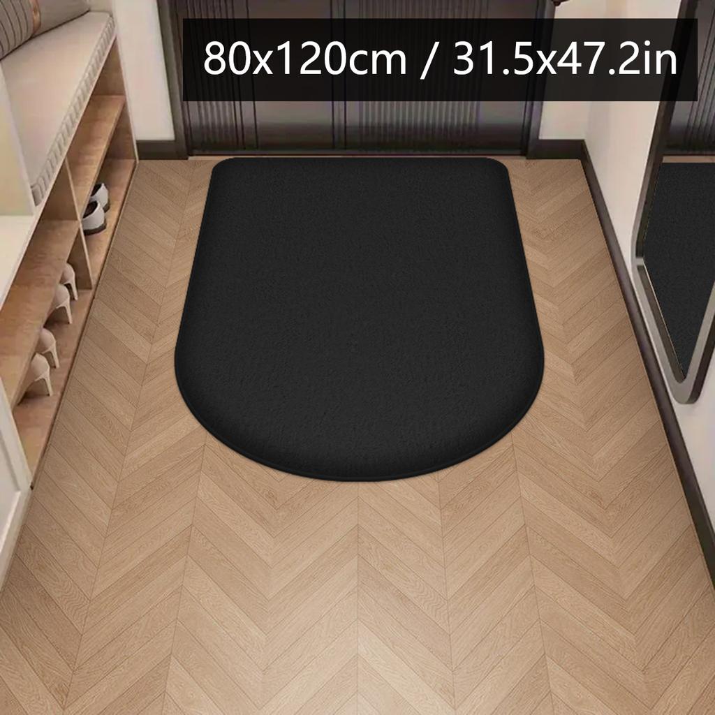 Solid Color Flannel Entrance Mat Large Size Shoe Bench Foot Pad Entry Foot Wipe Water Absorbent Cushion Study Carpet