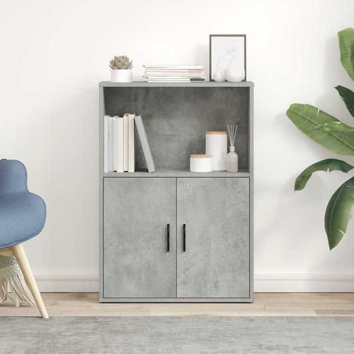 VidaXL Bookcase Concrete Grey 60x24x85 Cm Engineered Wood, Bookshelf, Storage Rack, Book Holder, 860412