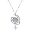 Yi Xuan Iridescent Moonstone Star & Moon Necklace - 2025 Clavicle Chain Fashion.