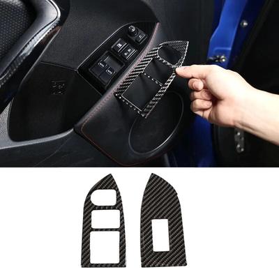 Soft Carbon Fiber Style Car Door Glass Lift Switch Frame Sticker For Subaru BRZ/Toyota 86 2012- Auto Interior Accessories
