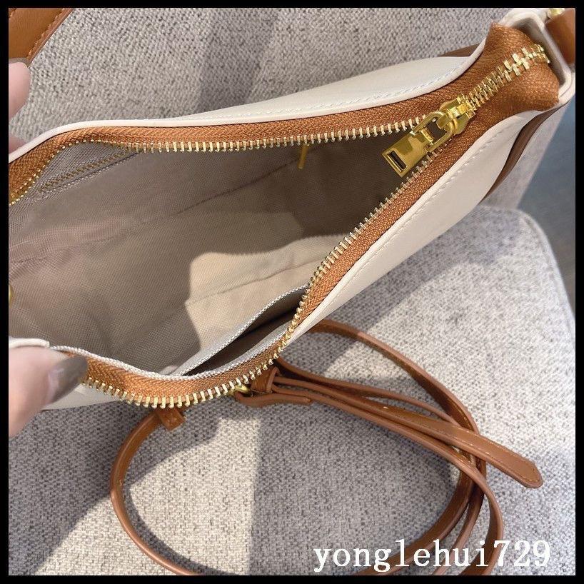 Trendy Girl Bag Crescent Armpit Bag High Texture Foreign Style Shoulder Portable Contrasting Color Crescent Saddle Bag