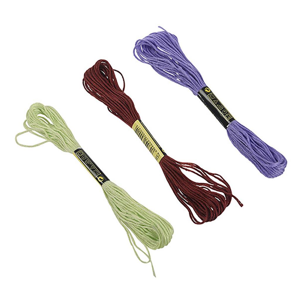 100/50/24 Colored Lightweight Embroidery Thread Good Elasticity No Fade Craft Cotton Lines Sewing Floss Kit for Home