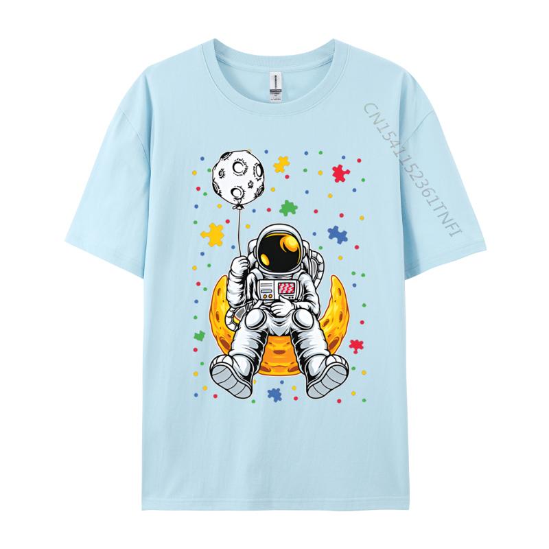 Astronaut Planet Balloon Puzzle Tshirts Fashion Casual Novelty Tee Graphic Adults Tshirts Tees Tops Harajuku