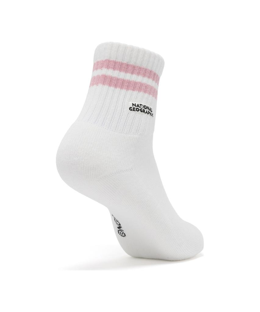 NATIONALGEOGRAPHIC N265Aso040 Striped Middle Socks Pink