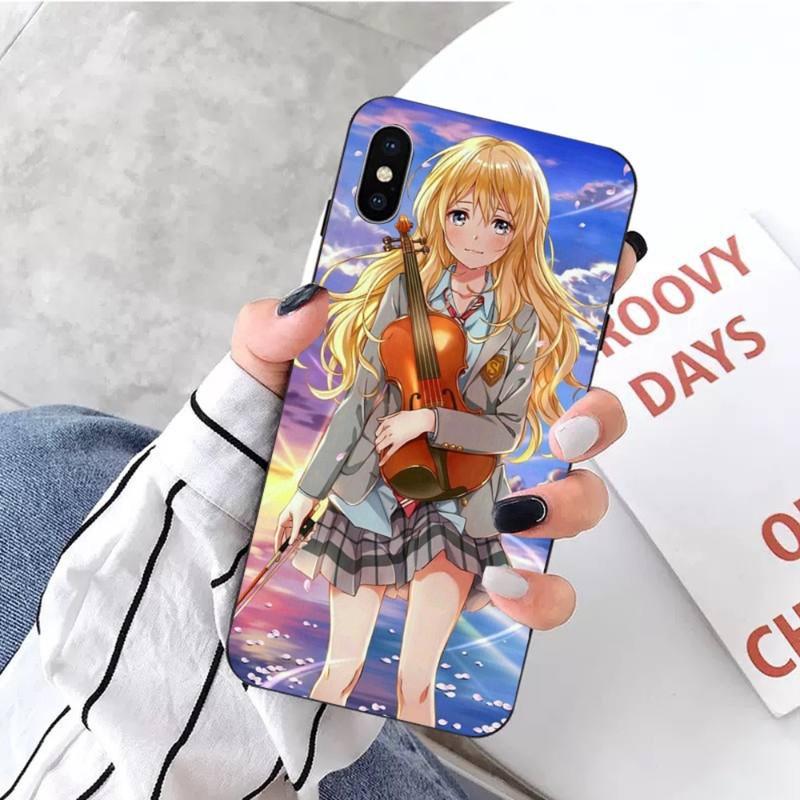 Your Lie In April Pouzdro na telefon pro IPhone 14 13 12 11 XS X 8 7 6 Plus Mini Pro Max SE 2022 Měkký černý kryt na telefon