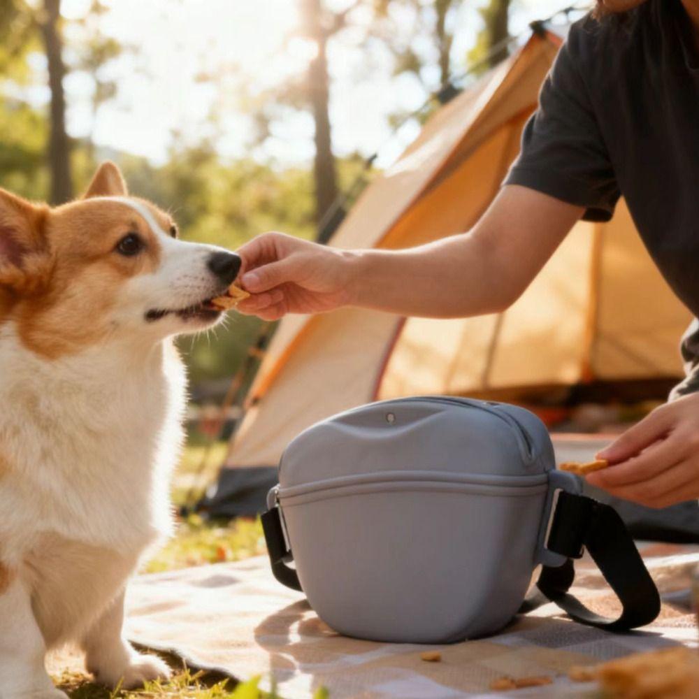 Silicone Dog Treat Bag Adjustable Puppy Snack Pouch Food Reward Storage Bag  Outdoor Activities