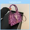 Stylish Pu Leather Vintage Leopard Print Small Shoulder Bag In Black Green Purple Brown