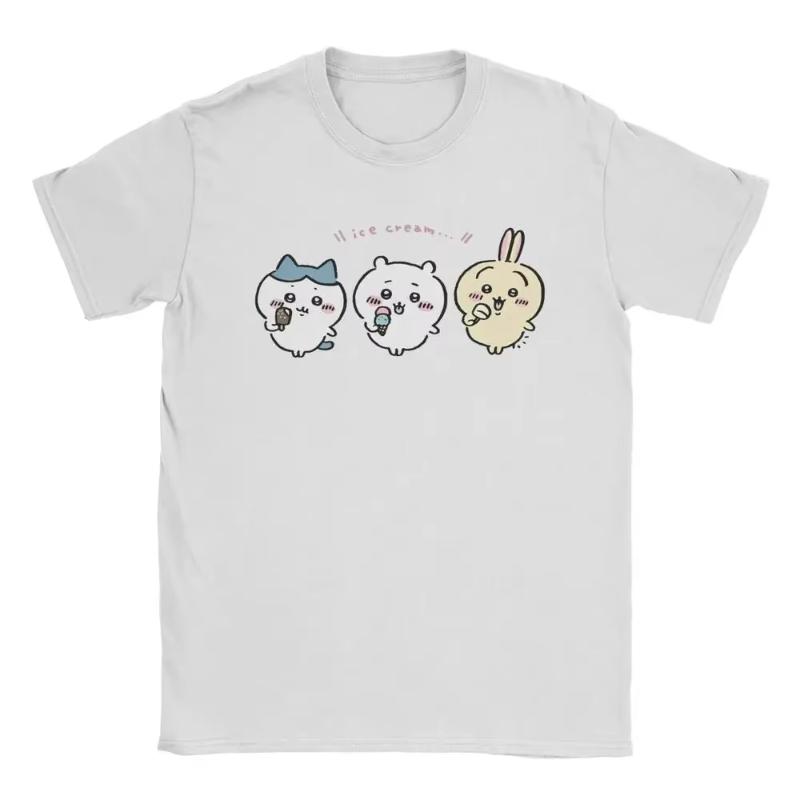 MINISO Chikawa Drawing T Shirt Men Women Amazing T-Shirt Crew Neck Cartoon Cute Tee Shirt Short Sleeve Tops