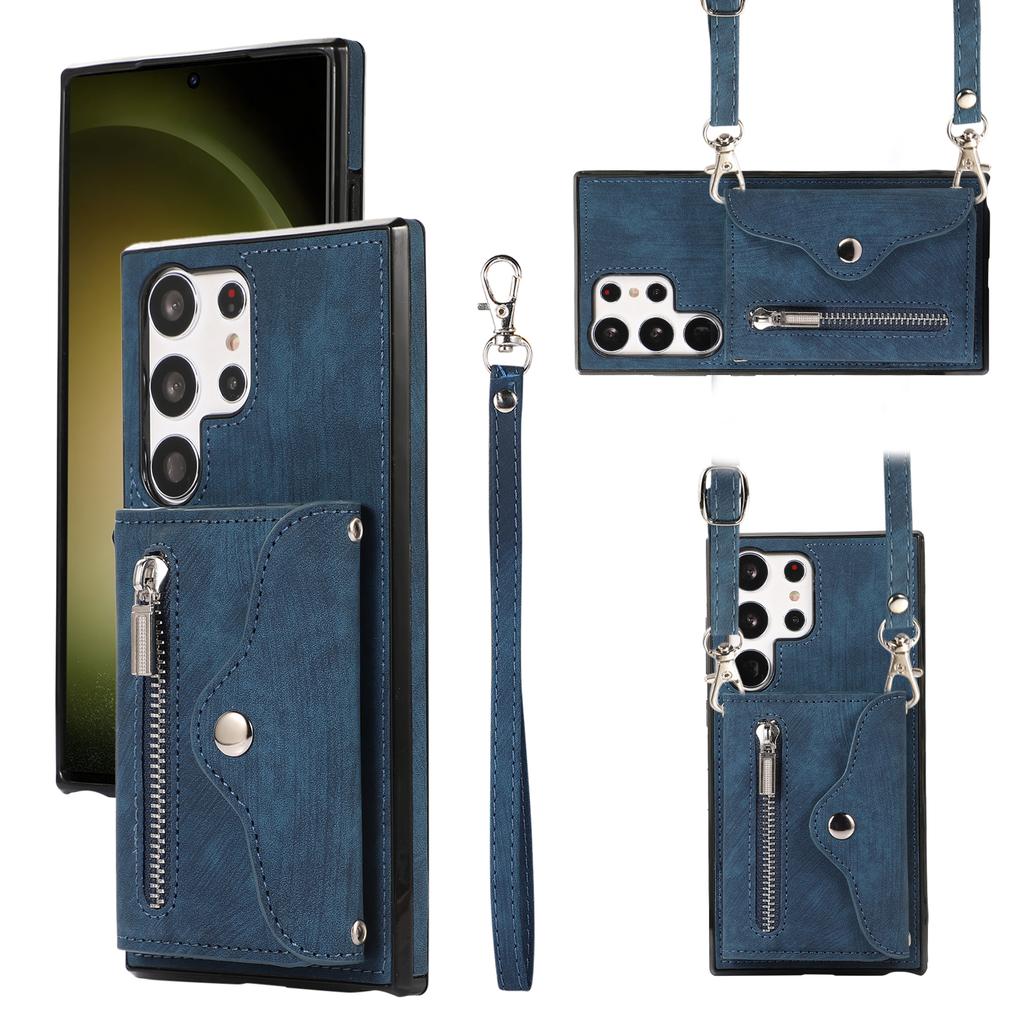 Business Zipper Cards Solt Wallet Leather Case For Samsung S26 Ultra S25 Plus S24 A26 A16 A06 A17 A07 Bag Pocket kickstand Cover
