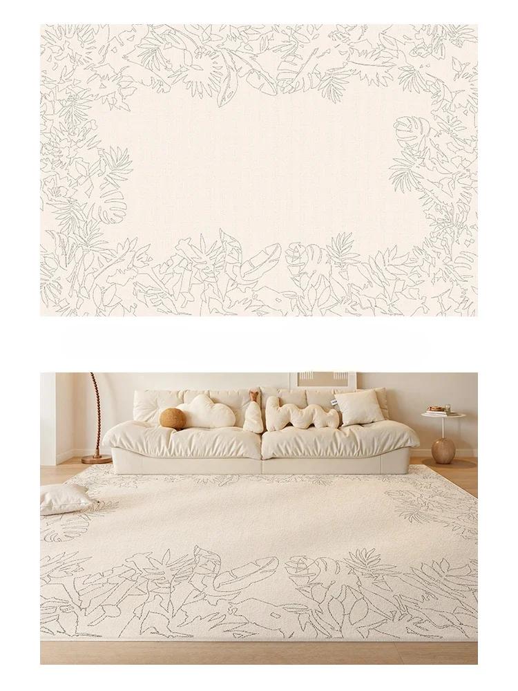 Log Texture Beige Forest Area Rug Modern Light Luxury Living Room Carpet Soft Machine Washable Bedroom Decorative Floor Mat