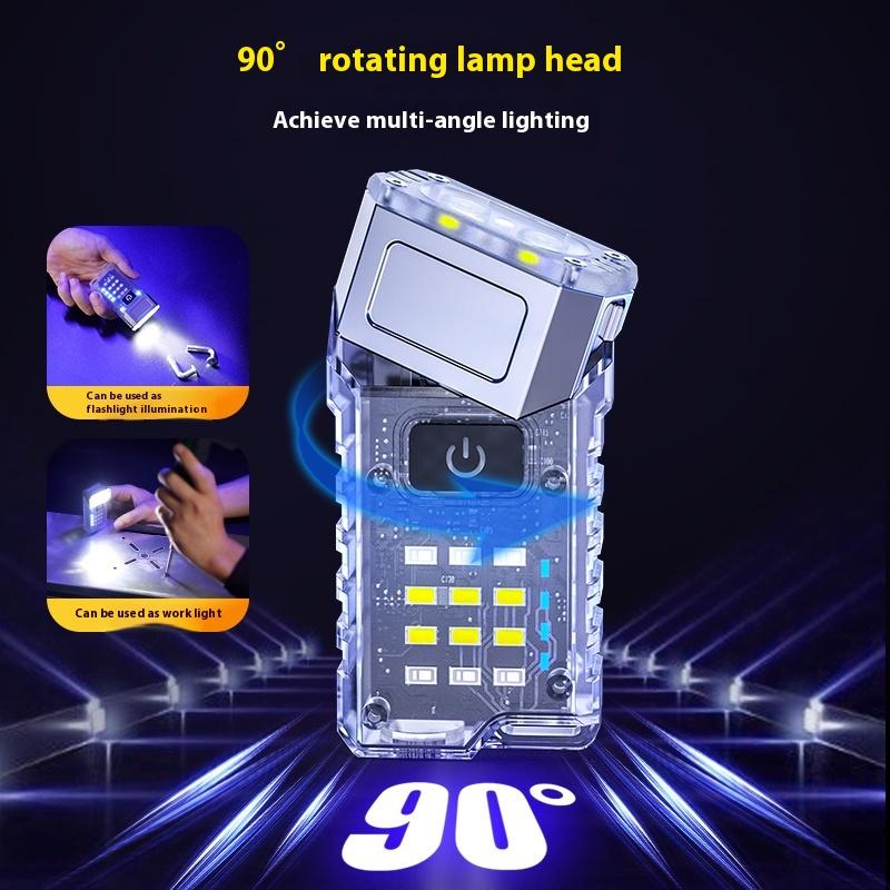 Outdoor Multi-Functional Portable Miniature High-Brightness Rechargeable LED Flashlight With Strong Magnetic Work Light