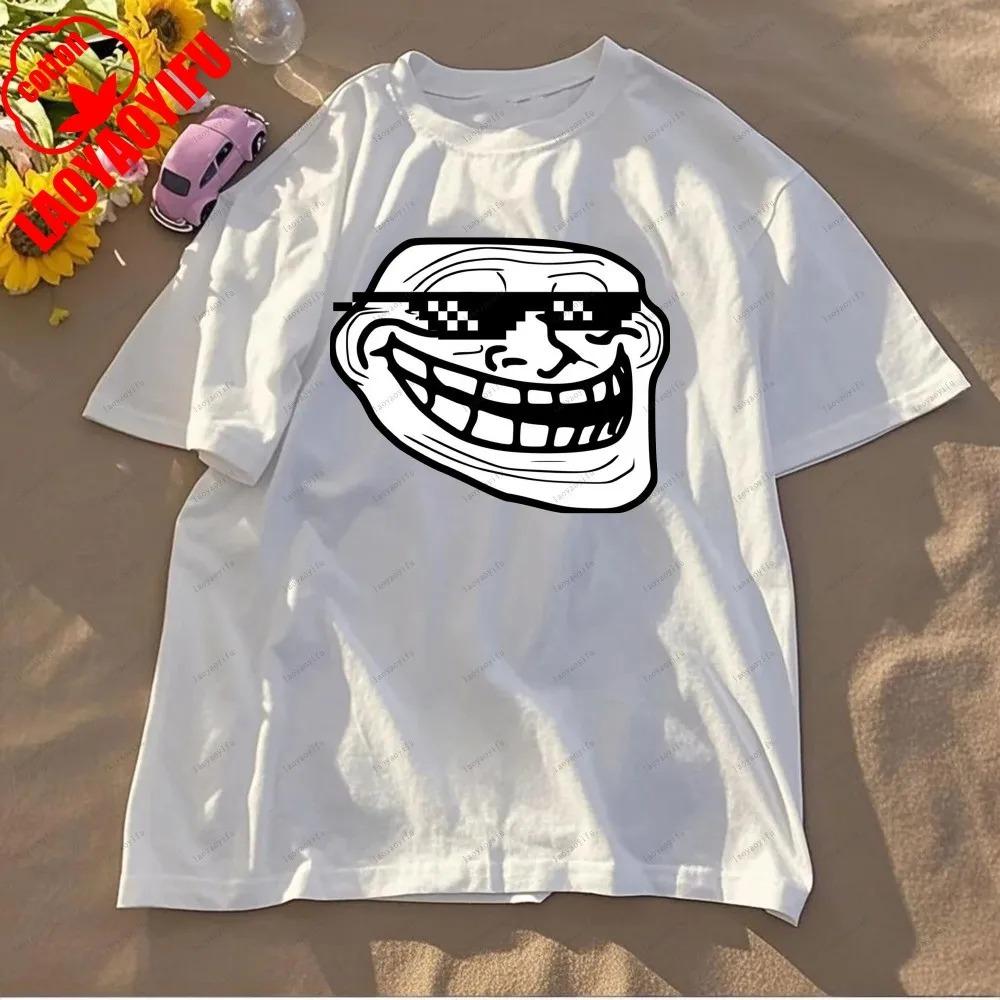 Rage Comic Trollfac Printed T Shirts Funny T Shirt  AnimeCotton Tees Fit Sweatshirt for Daily Wear High Quality Cotton Tops