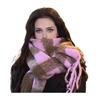 Winter Scarf Cashmere Feel Plush Scarf with Tassel Decoration Thickened Warm Plaid Pattern Winter Long Scarf