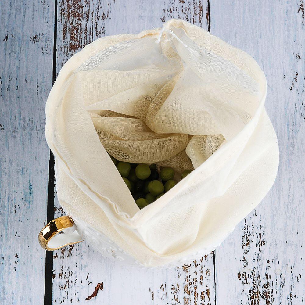 Cotton Filter Bag Reusable Cotton Food Filter Mesh Bag Strainer Mesh Nut Milk Bean Muslin Soup Filter Supplies Food Colander