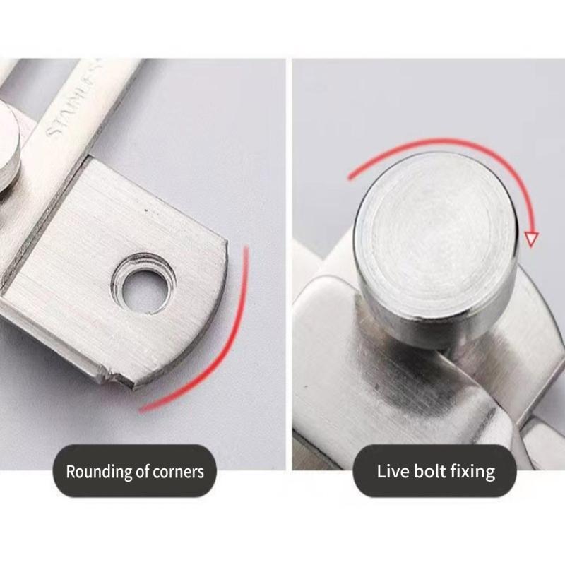 2Pcs Safety Door Lock 90/180 Degree Sliding Door Locks Privacy Door Bolt Lock for Outdoor, Garage, Window