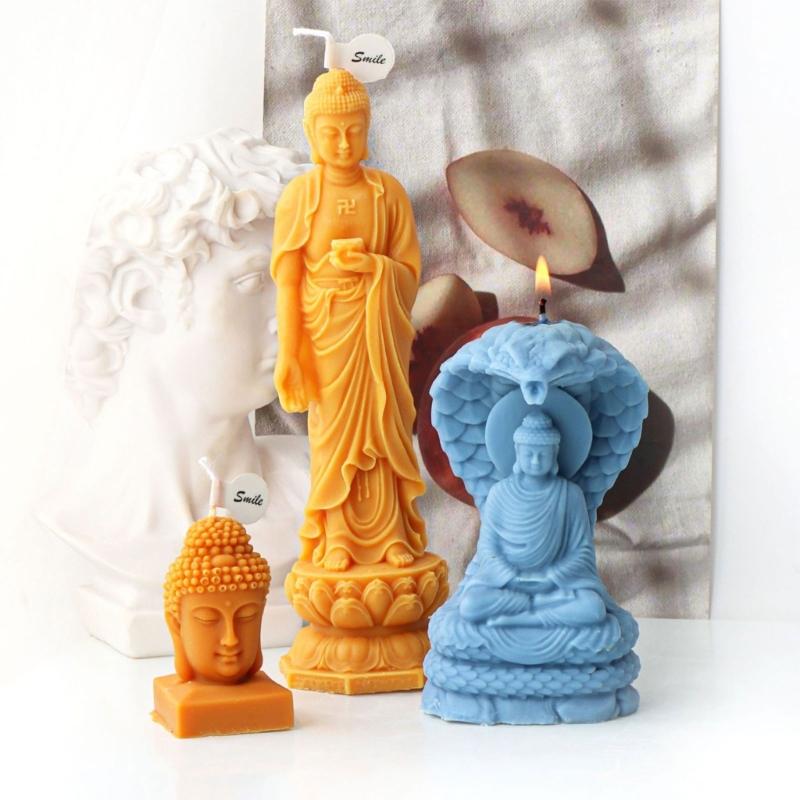 3D Buddhas Candle Silicone MoldNon Stick Easy To Demold for DIY Candle