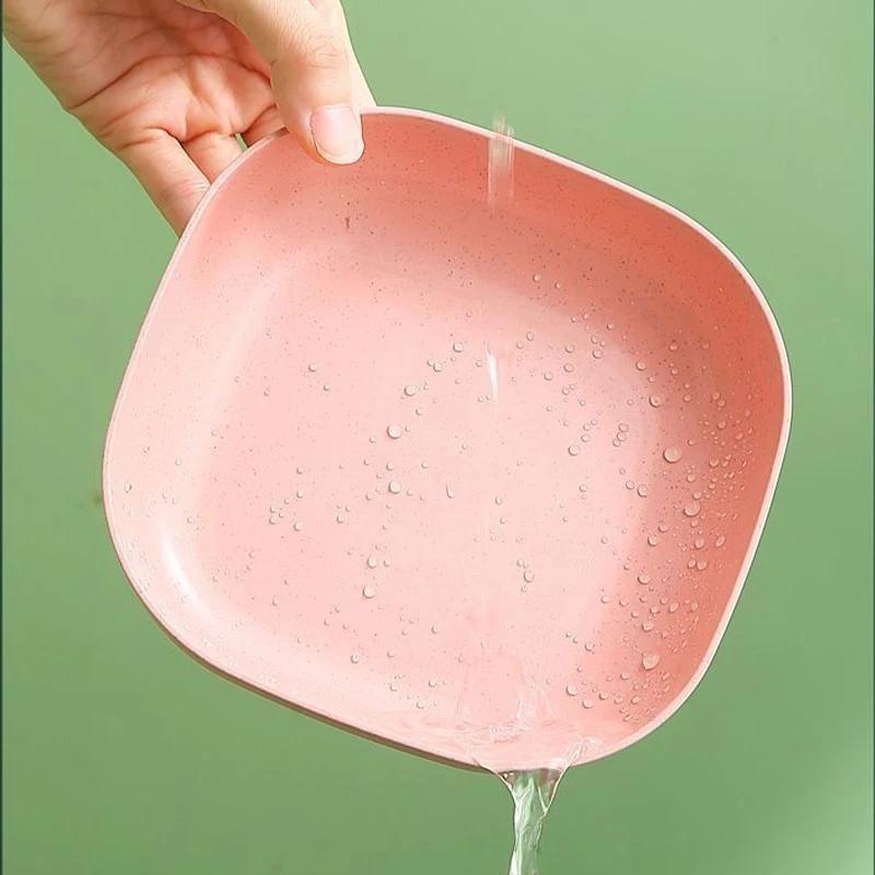 10 Square Dinner Plates with 1 Holder Portable Food Plate Set for Snacks Dessert Plastic Candy Cookie Storage Tray for Christmas