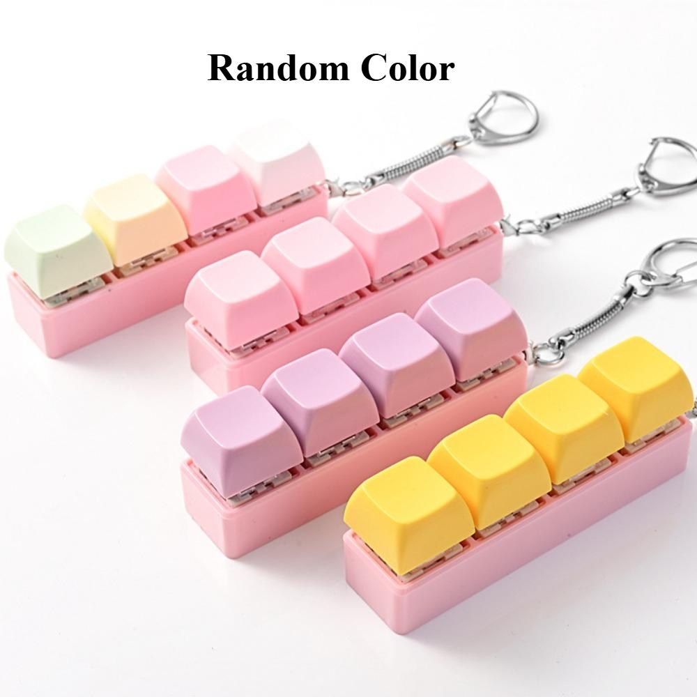 4/8/12/20Pcs Macaron Keyboard Fidget Keycap Keychain Stress Relief Pendant Xmas Birthday Valentine Office Party Gift Charm
