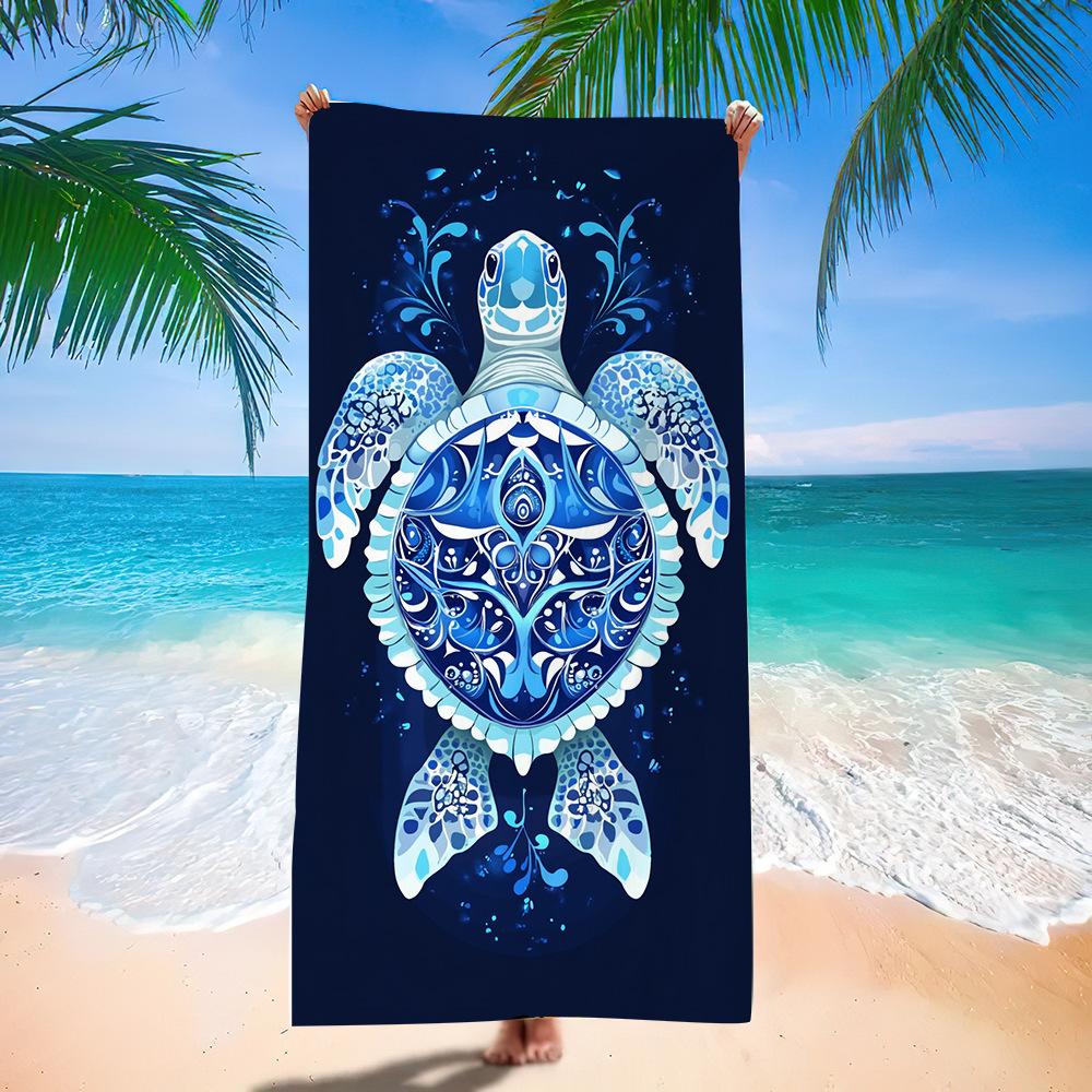 Starry Night Mandala Turtle Beach Towel Galaxy Print Quick Dry Towel for Teens Girls