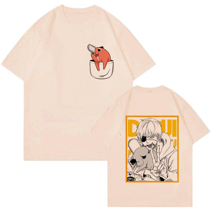 Unisex Mange Y2k Kleidung Japanischer Anime Chainsaw Man T-Shirt 90er Lustiges Pochita T-Shirt Makima Harajuku Grafik-T-Shirts Tops T-Shirt